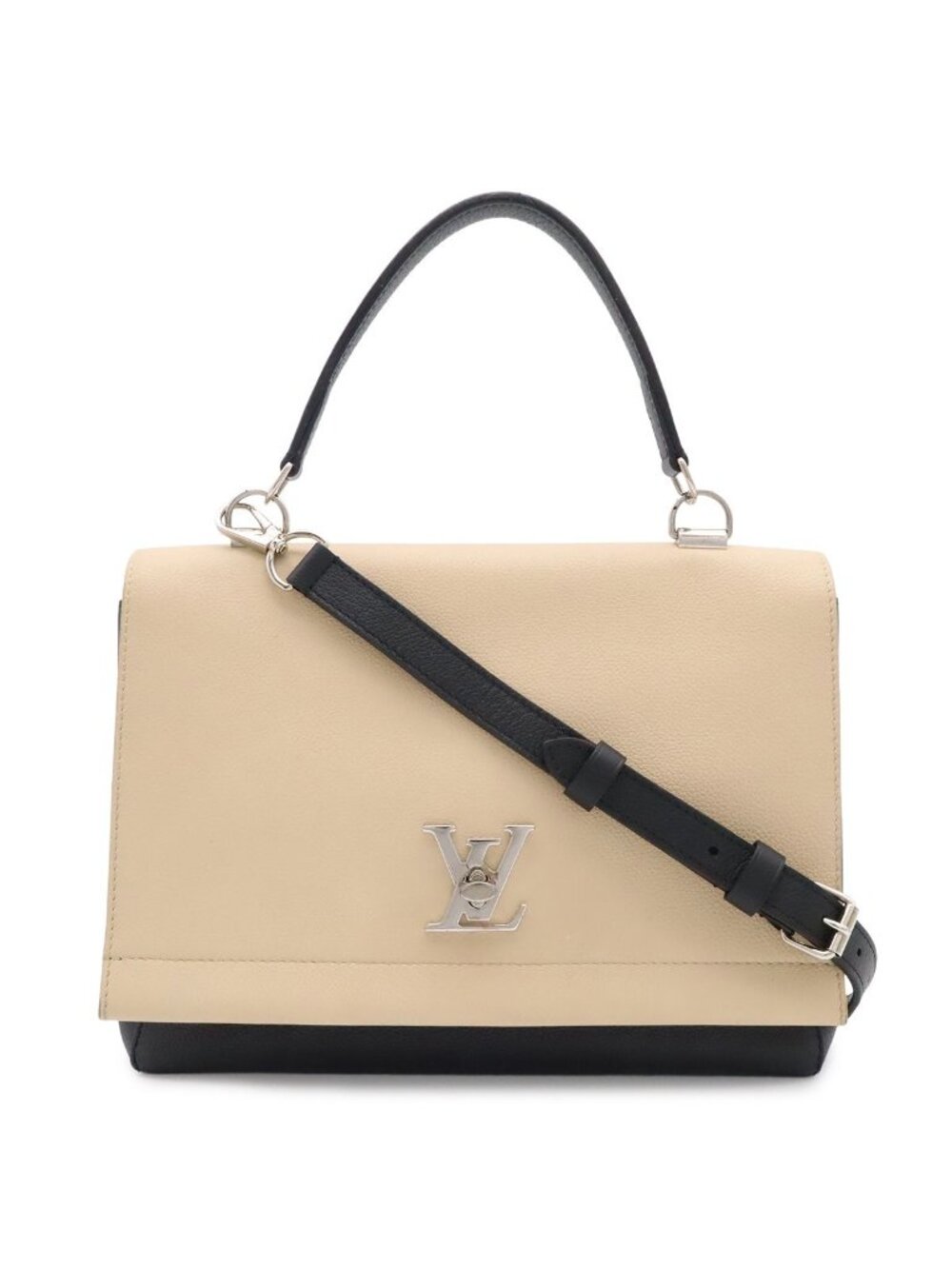 Louis Vuitton Lockme Cartable 2-Way Shoulder Bag Leather Vanille Noir Beige